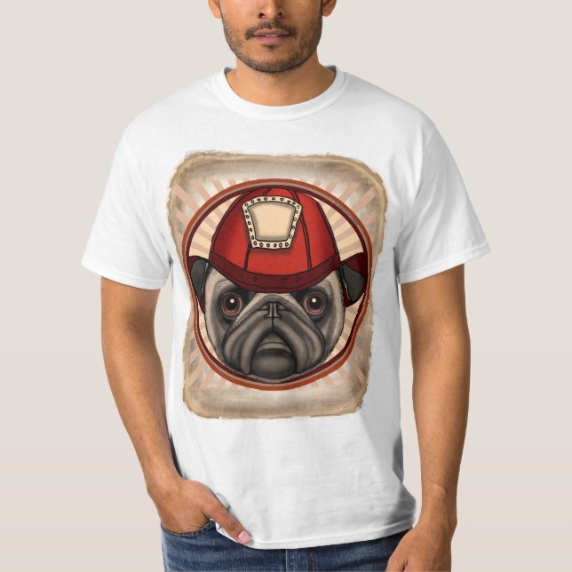 Camiseta Bombero Pug (Anverso)