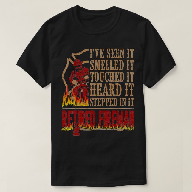 Camiseta Bombero Retirado De Hombres Regalo De Incendio (Diseño del anverso)