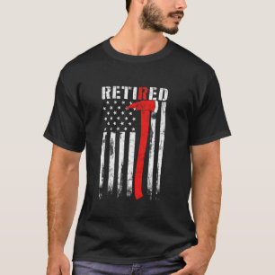 Camiseta Bombero retirado de la línea roja delgada Ax Ameri
