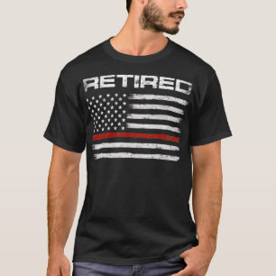 Camiseta Bombero retirado Vintege Fuego de la bandera estad