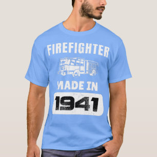 Camiseta Bombero Vintage Nacido En 1941 A 82 Años De Edad