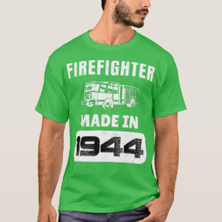 Camiseta Bombero Vintage Nacido En 1944, Fatah De 79 Años