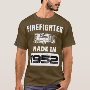 Camiseta Bombero Vintage Nacido En 1952 A 71 Años De Edad
