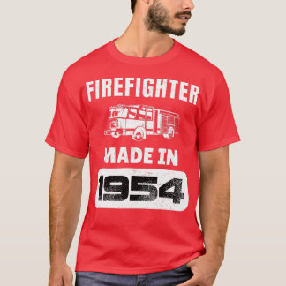 Camiseta Bombero Vintage Nacido En 1954 A 69 Años De Edad
