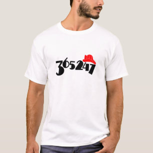 Camiseta Bomberos 365 días al año 24 horas al día 7 semanas