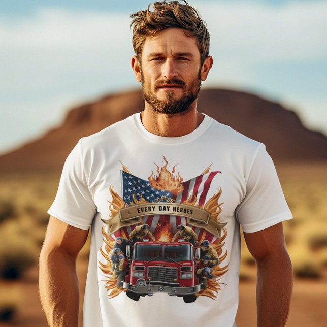 Camiseta Bomberos Bajo La Bandera (Subido por el creador)