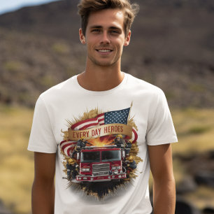 Camiseta Bomberos Bajo La Bandera
