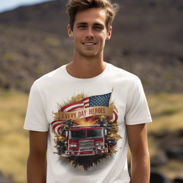 Camiseta Bomberos Bajo La Bandera (Subido por el creador)