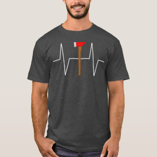 Camiseta Bomberos Bomberos Incendios Ax Heartbeat EKG Pulso