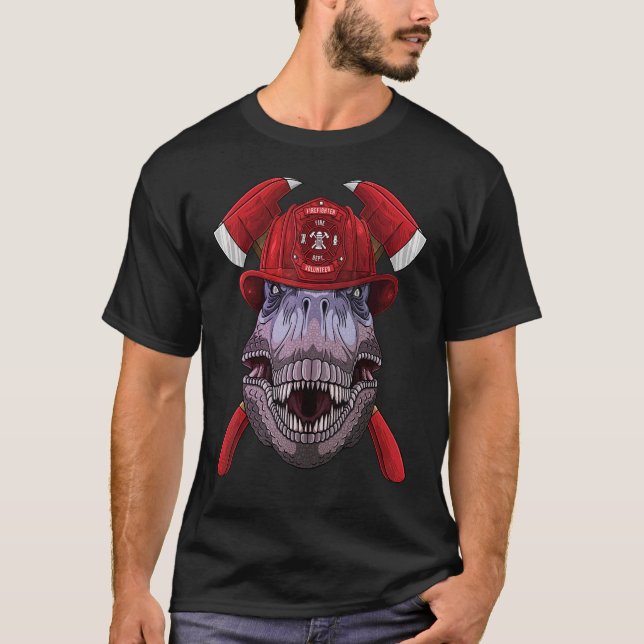 Camiseta Bomberos de Dinosaurios Bomberos Niños Bomberos Bo (Anverso)