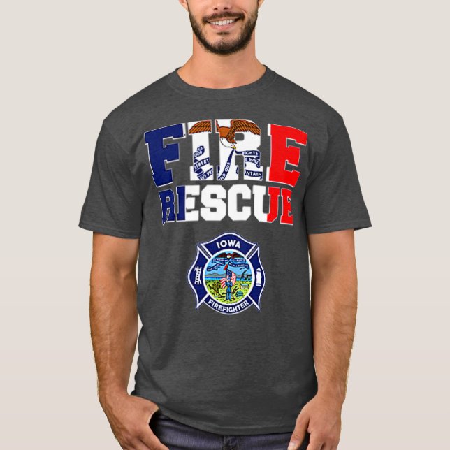 Camiseta Bomberos del Departamento de Bomberos de Iowa (Anverso)
