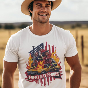 Camiseta Bomberos luchando contra el fuego