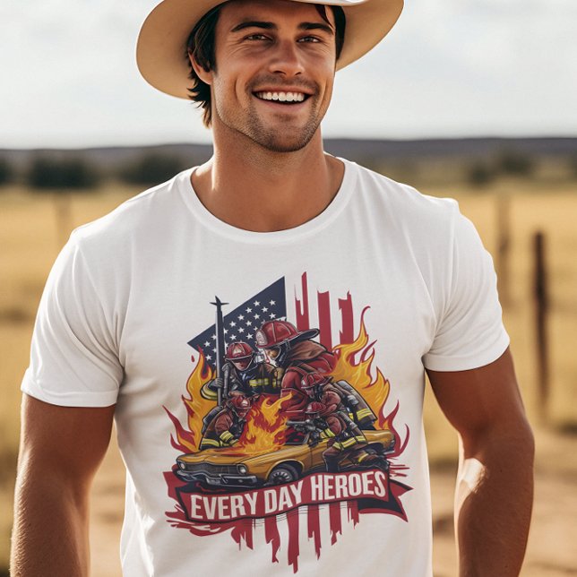Camiseta Bomberos luchando contra el fuego (Subido por el creador)