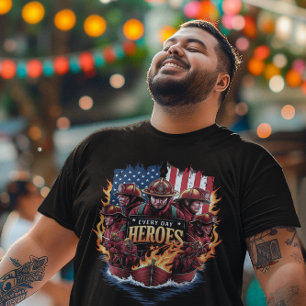 Camiseta Bomberos luchando contra las llamas