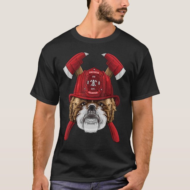 Camiseta Bomberos Shih Tzu Bomberos Niños Rescate de Bomber (Anverso)