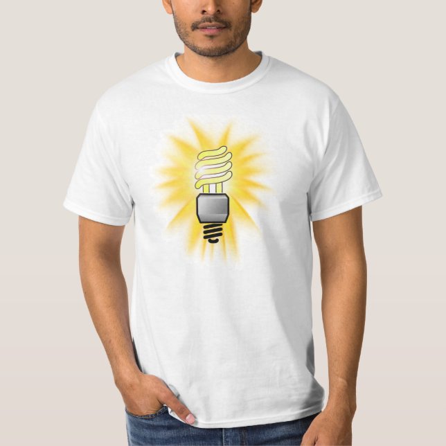 Camiseta Bombilla de luz de ahorro de energía CFL (Anverso)