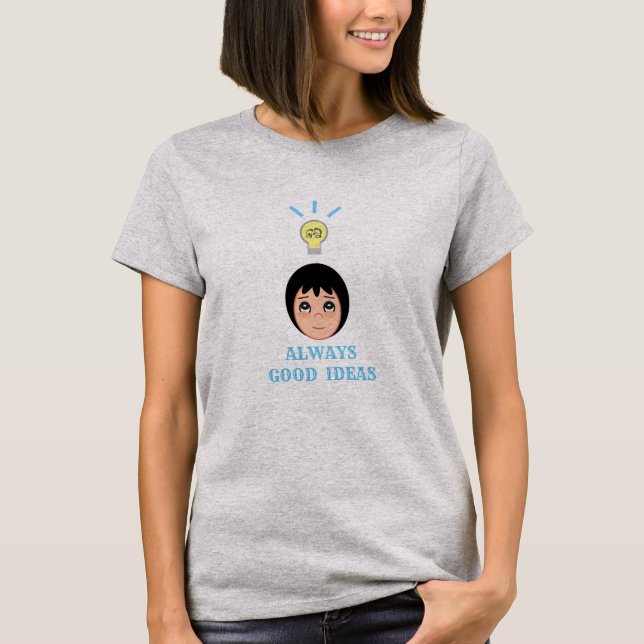Camiseta Bombilla de luz de ideas buenas (Anverso)
