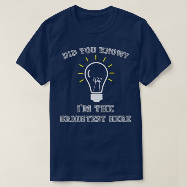 Camiseta Bombilla de luz más brillante de electricidad sarc (Diseño del anverso)