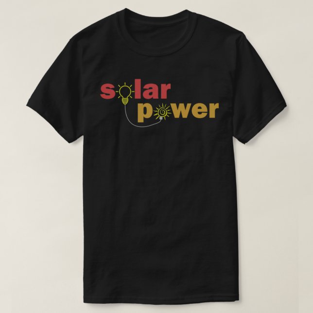 Camiseta Bombilla de luz solar de energía renovable con sol (Diseño del anverso)