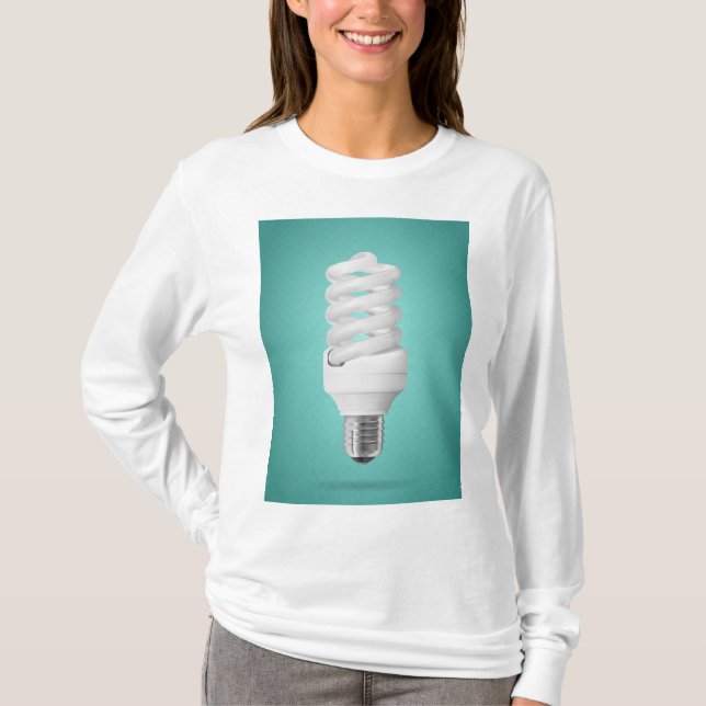 Camiseta Bombilla Fluorescente Compacta Espiral Moderna (Anverso)