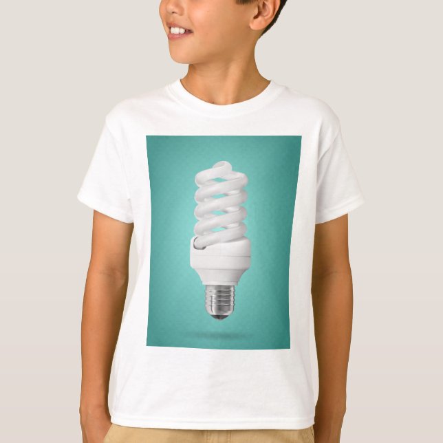 Camiseta Bombilla Fluorescente Compacta Espiral Moderna (Anverso)