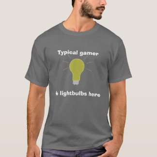 Camiseta bombilla, videojugador típico, ningunas bombillas