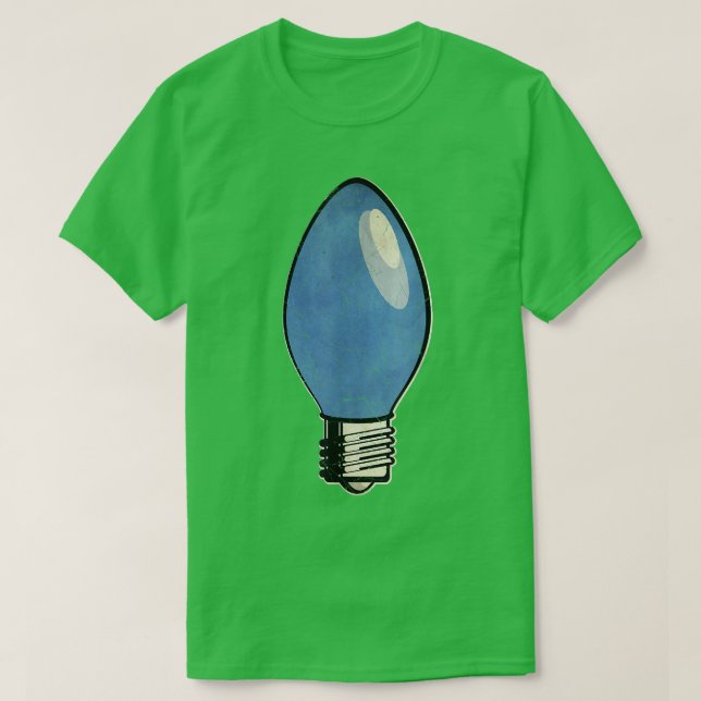 Camiseta Bombilla Vintage Blue Christmas Tree (Diseño del anverso)