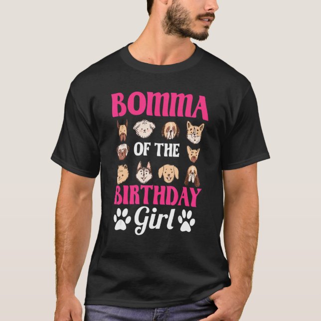 Camiseta Bomma De La Chica De Cumpleaños Perro Paw Fiesta B (Anverso)