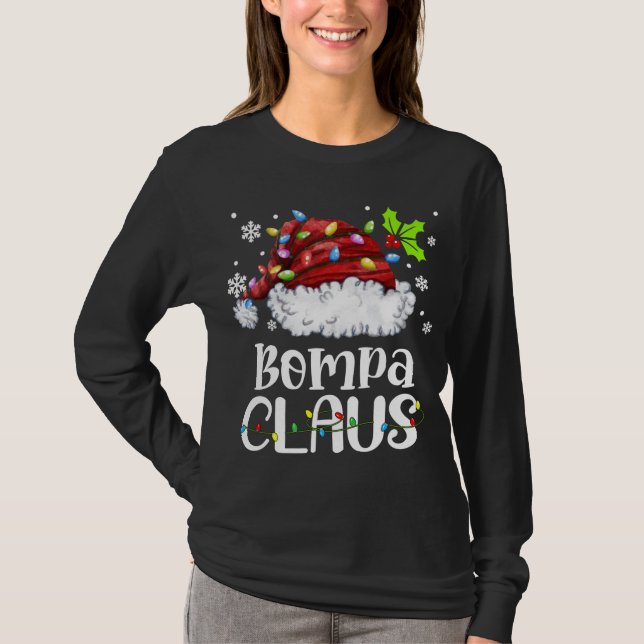 Camiseta Bompa Claus Santa Hat Navidades alumbran familia d (Anverso)