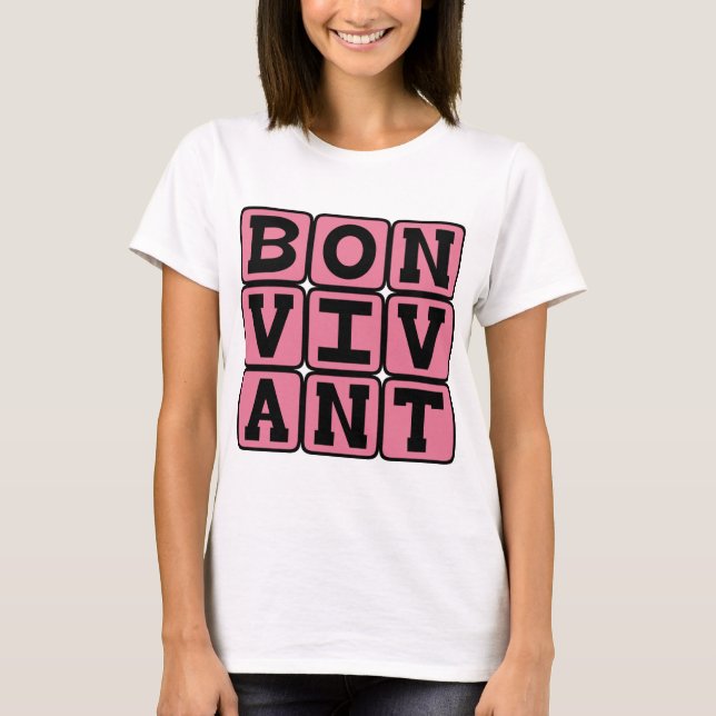 Camiseta Bon Vivant, Hígado de la Buena Vida Frase Latina (Anverso)