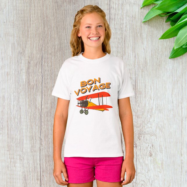 Camiseta Bon Voyage Biplane Vintage Airplane (Subido por el creador)