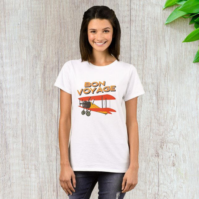 Camiseta Bon Voyage Biplane Vintage Airplane (Subido por el creador)