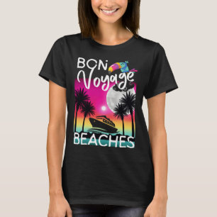 Camiseta Bon Voyage Playas Gráfica de Barco Crucero Tropica