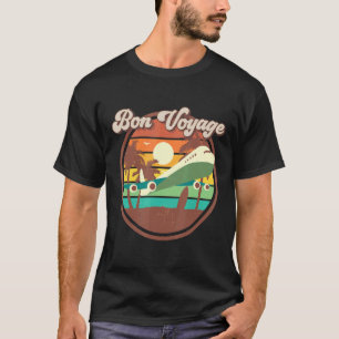 Camiseta Bon Voyage Retro Vacaciones Viajes Aéreo Playa P