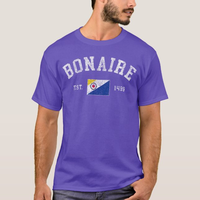Camiseta Bonaire Bandera de retroceso significa vacaciones  (Anverso)