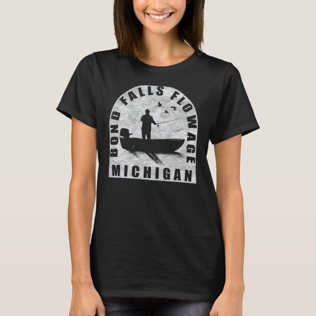 Camiseta Bond Falls Flores Pesca Michigan (Anverso)