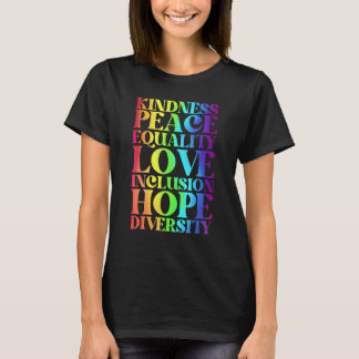 Camiseta Bondad Paz Igualdad Inclusión Diversidad Humano