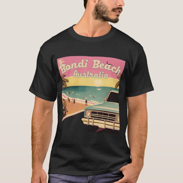 Camiseta Bondi Beach Retro Beach Vacation Graphics Australi (Anverso)