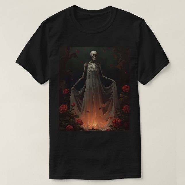 Camiseta Bone girl wearing a wedding dress in a forest  (Diseño del anverso)