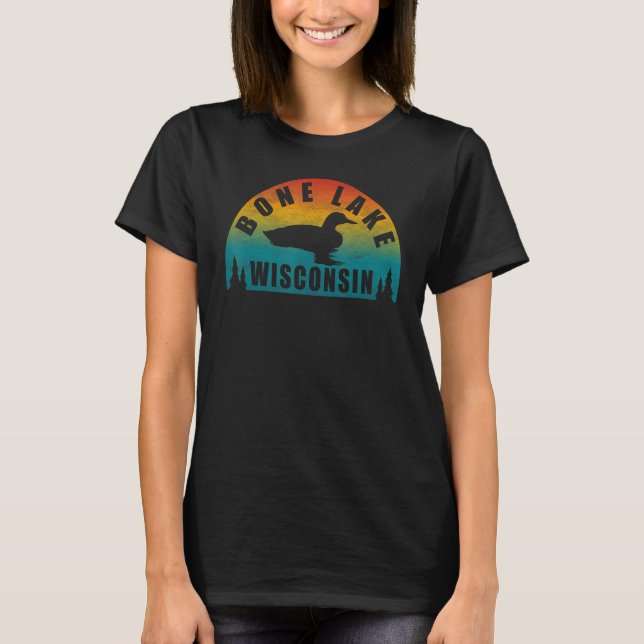 Camiseta Bone Lake Northern Wisconsin Sunset Loon (Anverso)