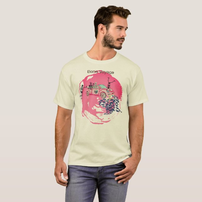 Camiseta “Bone Voyage” Skeleton Road Trip  (Anverso completo)