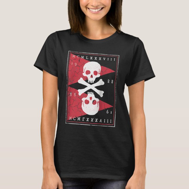 Camiseta Bones and Skulls Pirate Raglan Baseball (Anverso)
