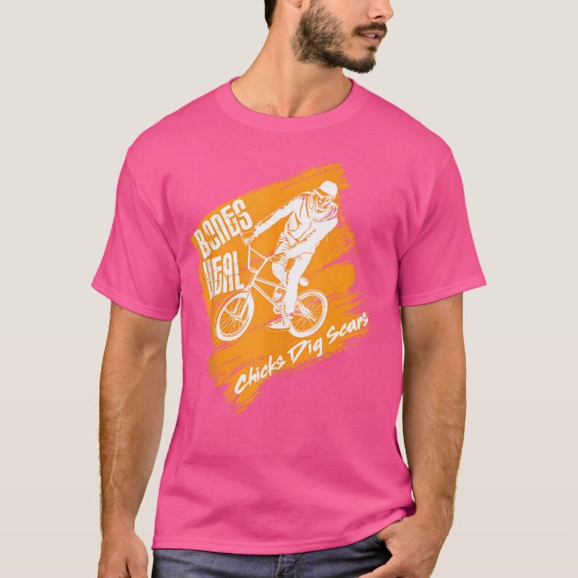 Camiseta Bones Heal Chicks Dig Scars - Bmx Parkour (Anverso)