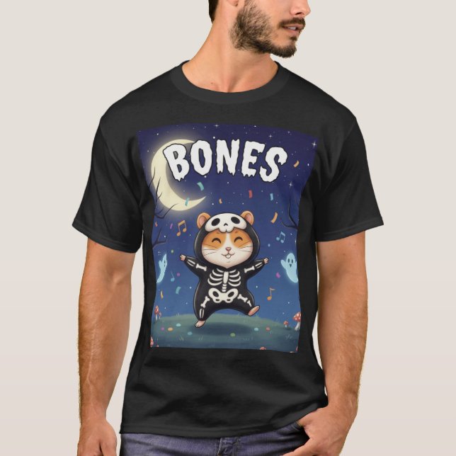Camiseta Bones – Skeleton Hamster Halloween Party Shirt (Anverso)