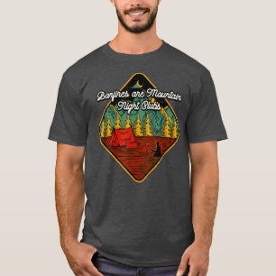 Camiseta Bonfires are Mountain Night Clubs Camping Hiking C