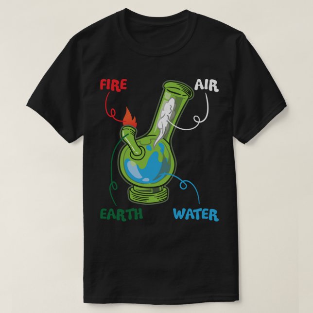 Camiseta Bong Elements Fire Water Earth Air THC Wekin Smoki (Diseño del anverso)