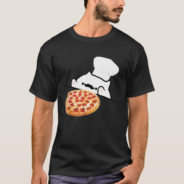 Camiseta Bongo Cat Pizza Chef Dank Memes (Anverso)
