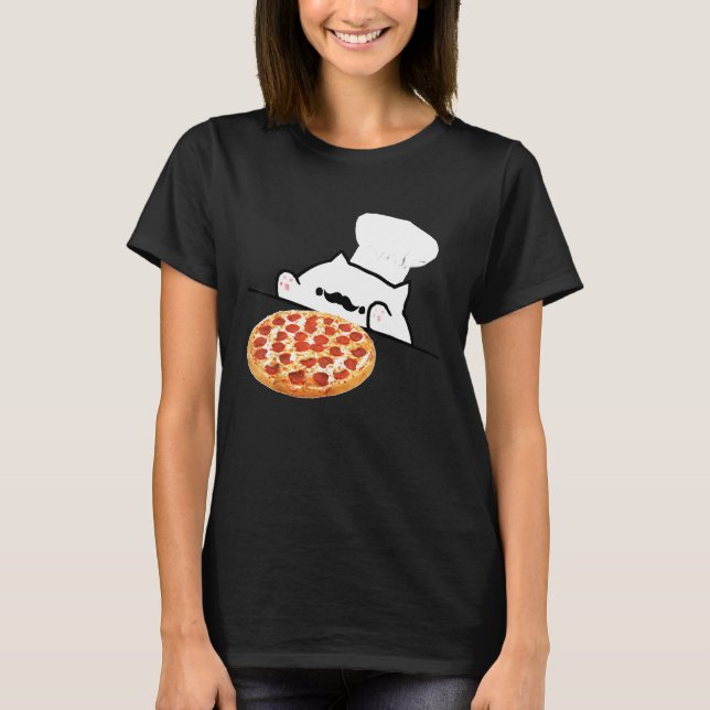 Camiseta Bongo Cat Pizza Chef Dank Memes (Anverso)