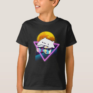 Camiseta Bongo Cat Retro 80 Estilo de onda volcánica