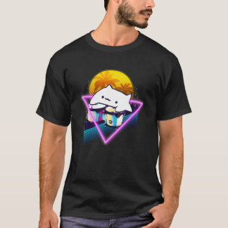 Camiseta Bongo Cat Retro 80 Estilo de onda volcánica